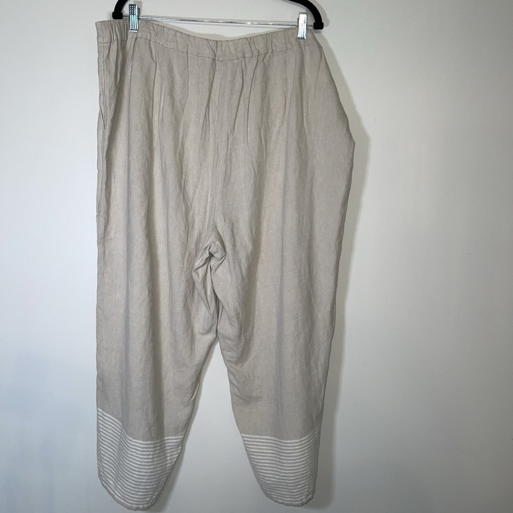 J Jill Pure Jill 3X Culottes Beige Linen Blend Wide Leg Crop Pants NWT Womens - Picture 10 of 11